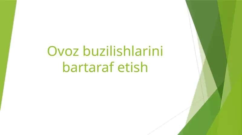 Bolalar ovozini rivojlantirish va tiklash metodikasi