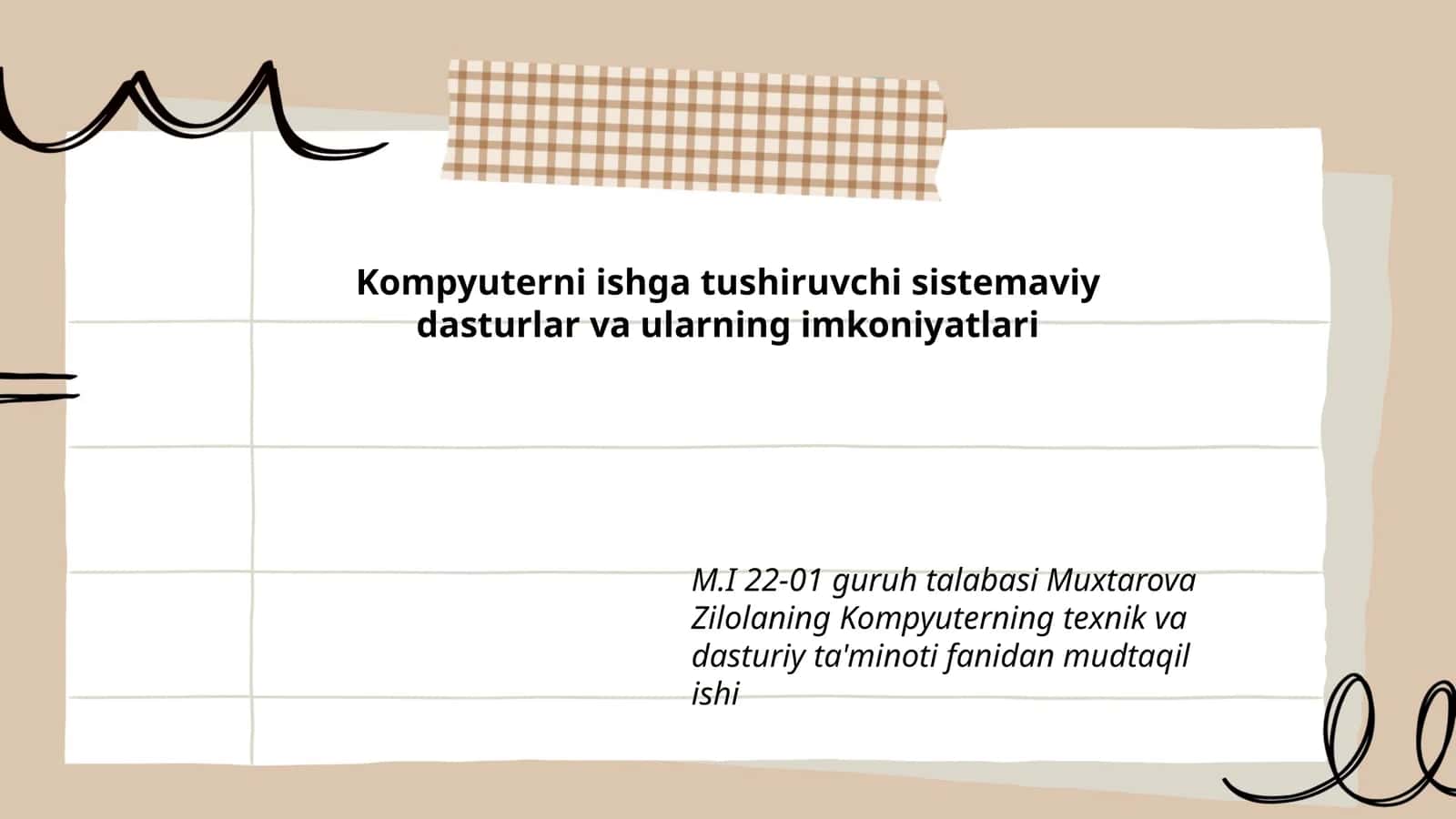 Kompyuterni ishga tushiruvchi sistemaviy dasturlar va ularning imkoniyatlari