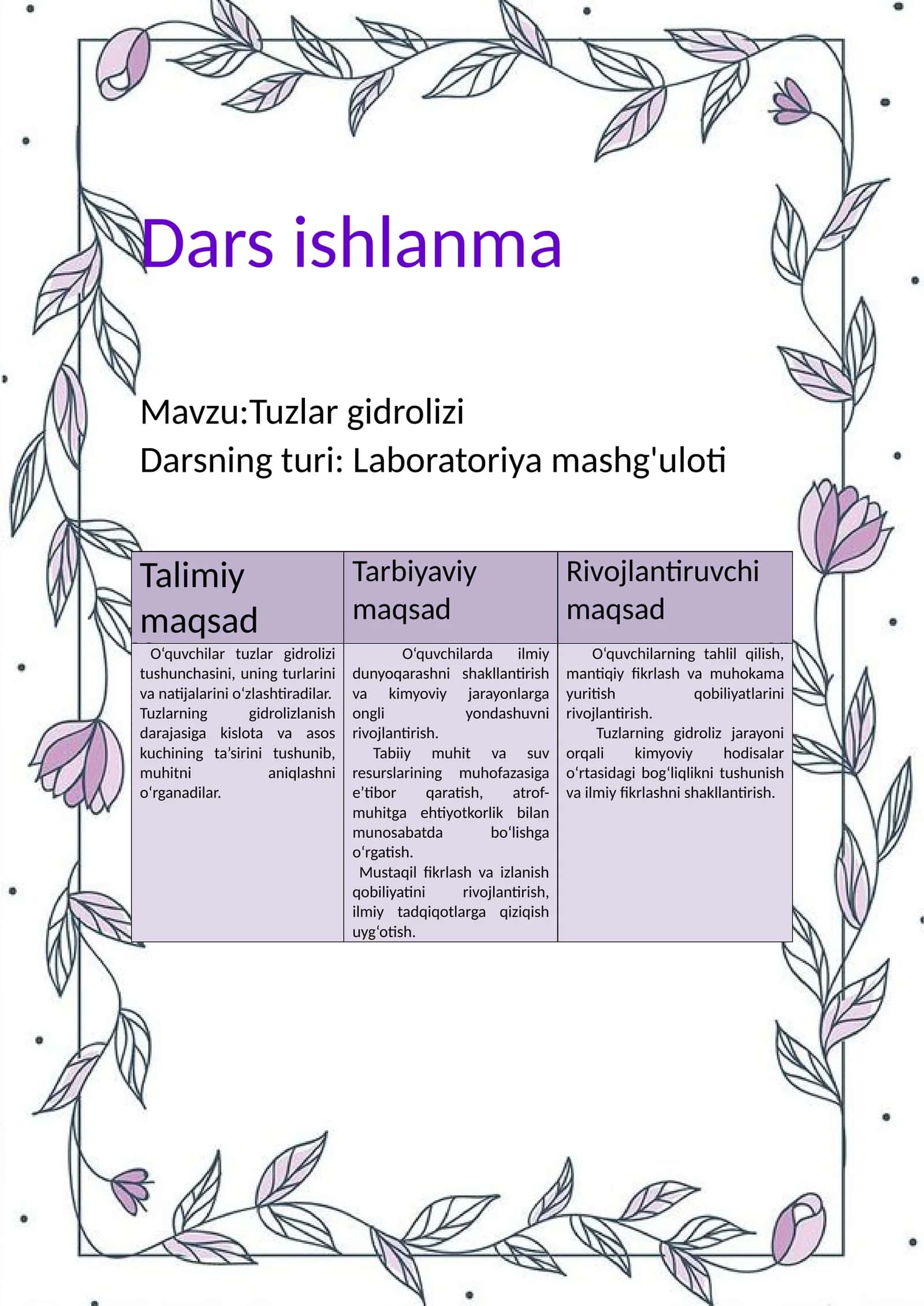 Tuzlar gidrolizi