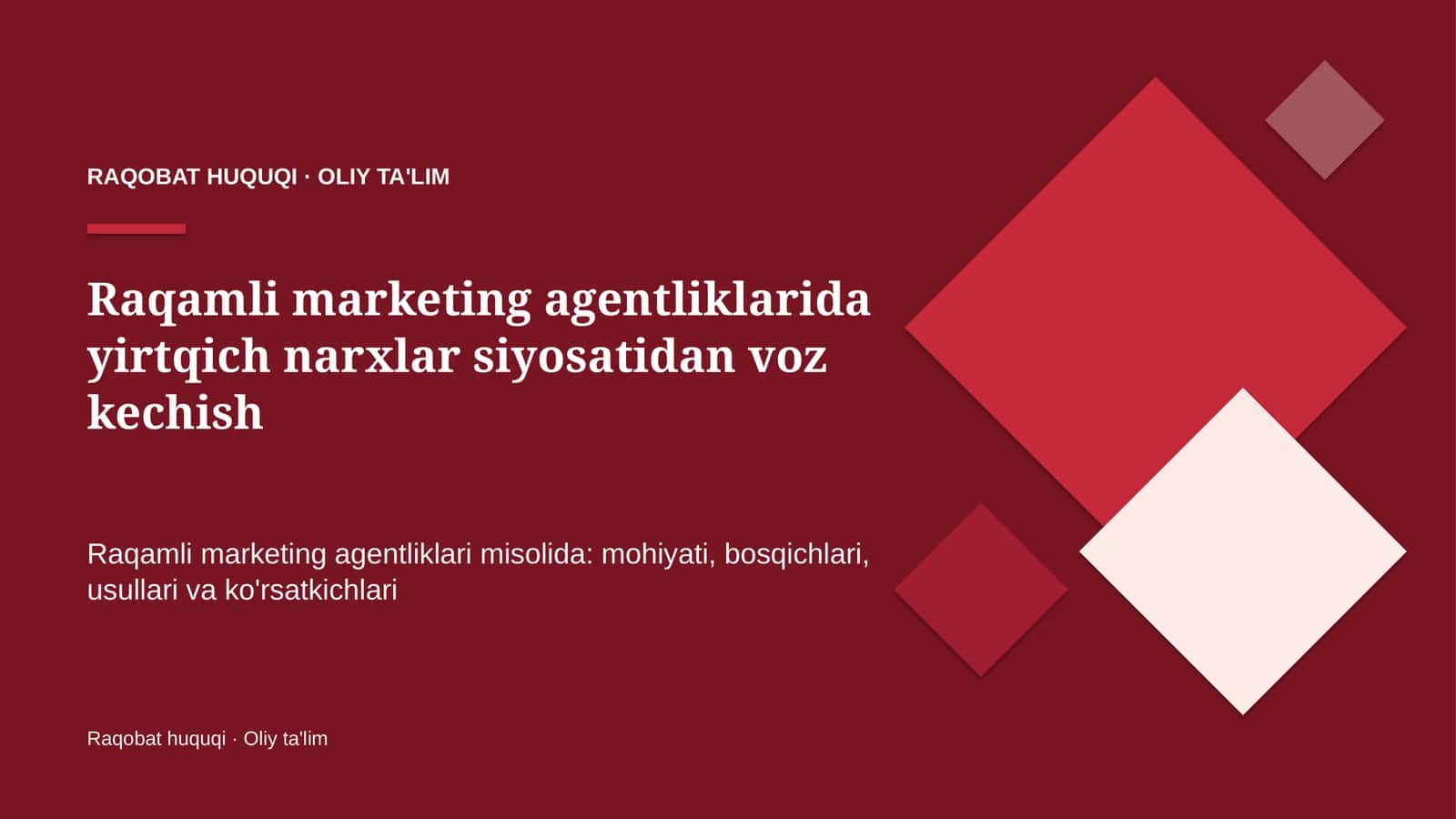 raqamli marketing agentliklarida yirtqich narxlar siyosatidan voz kechish 3330