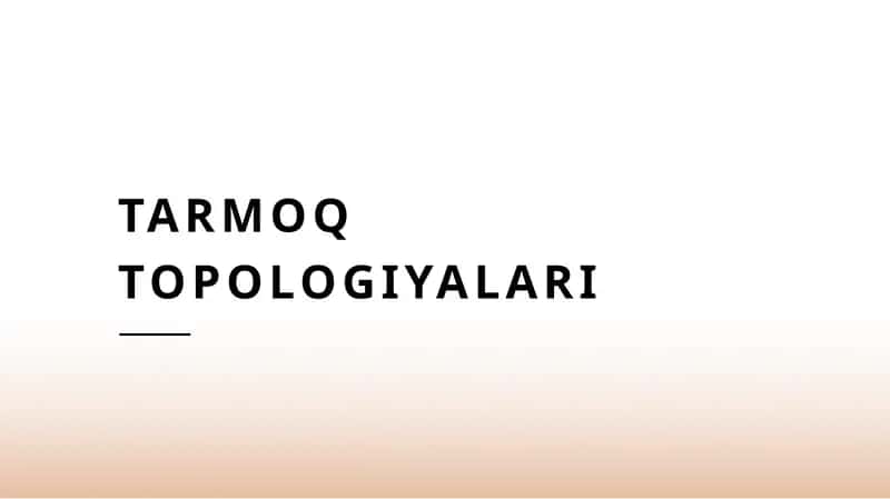 Tarmoq topologiyalari