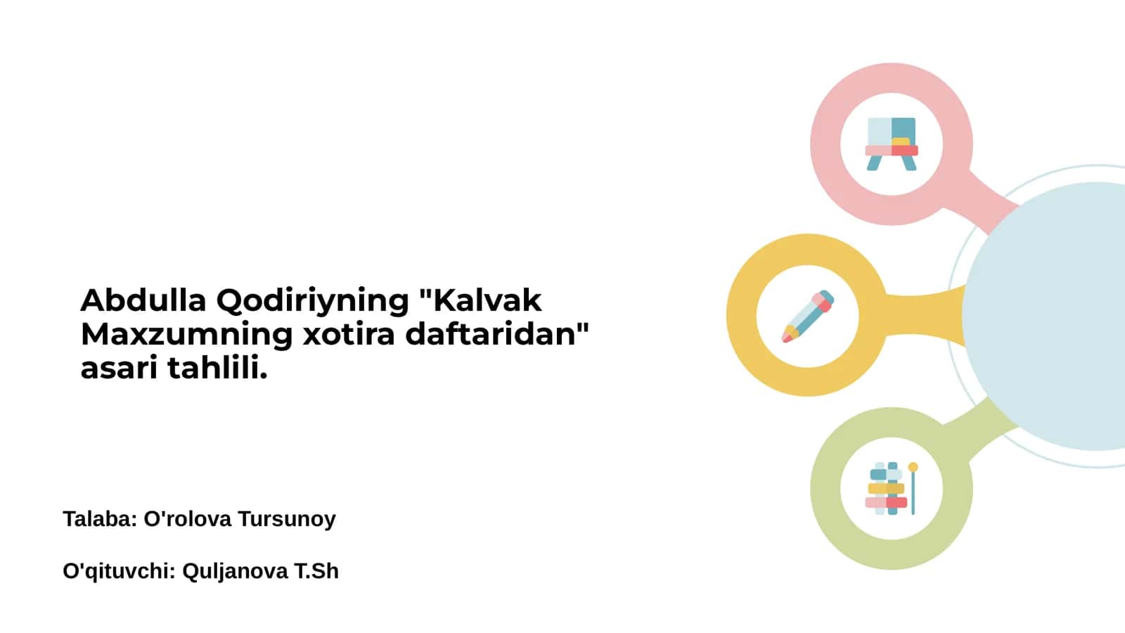 "Kalvak Maxzumning xotira daftaridan" asari tahlili