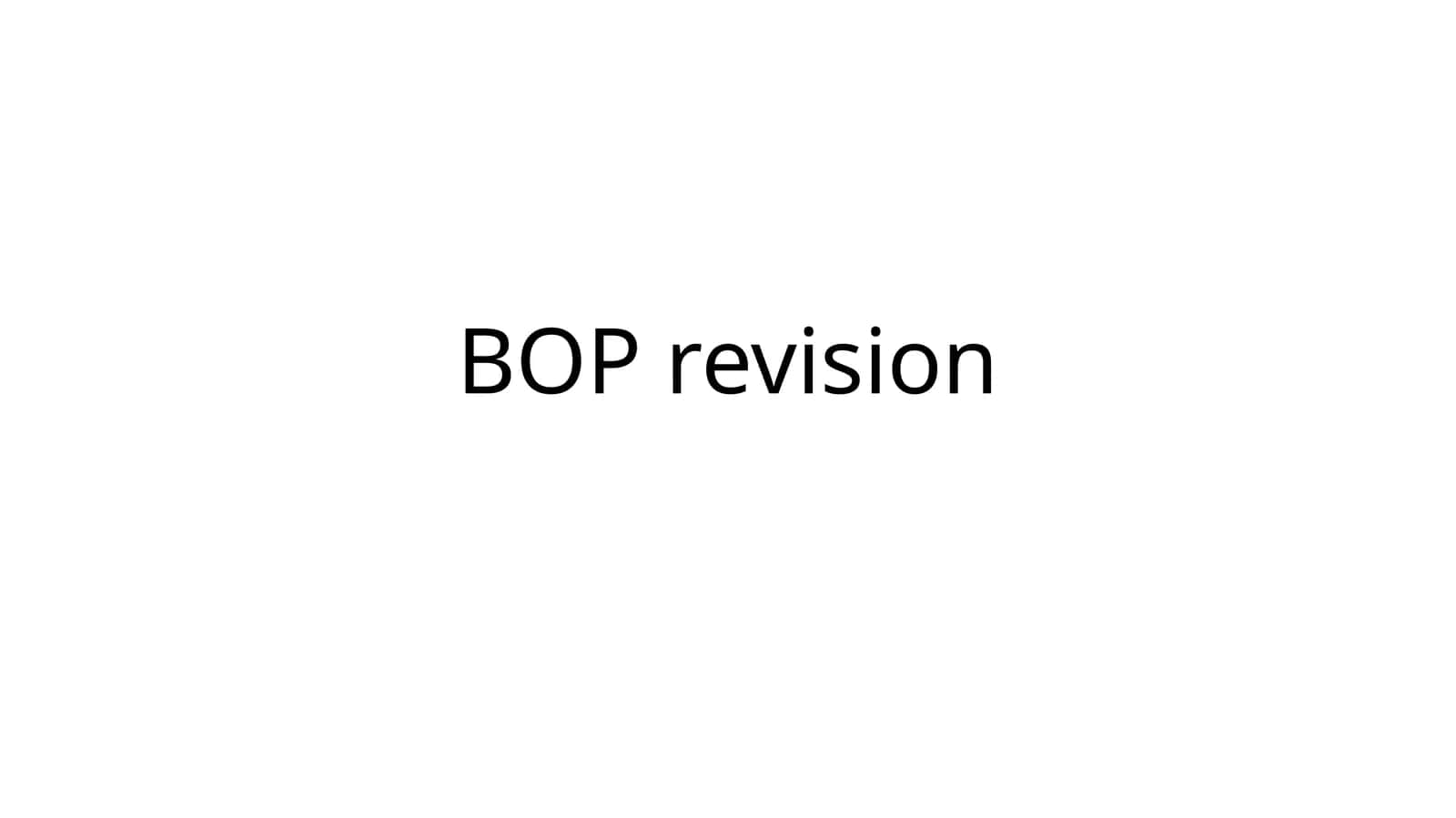 BOP revision