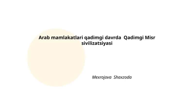 Qadimgi Misr sivilizatsiyasi