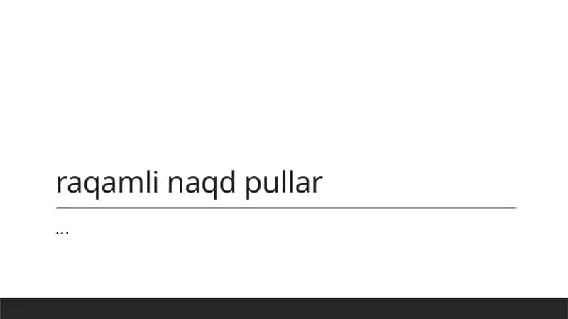 Raqamli naqd pullar