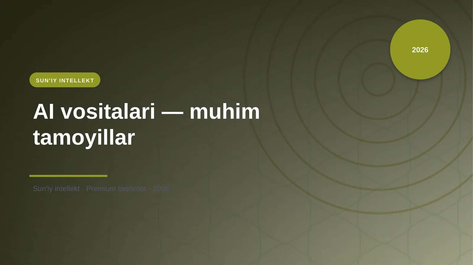 AI vositalari — muhim tamoyillar