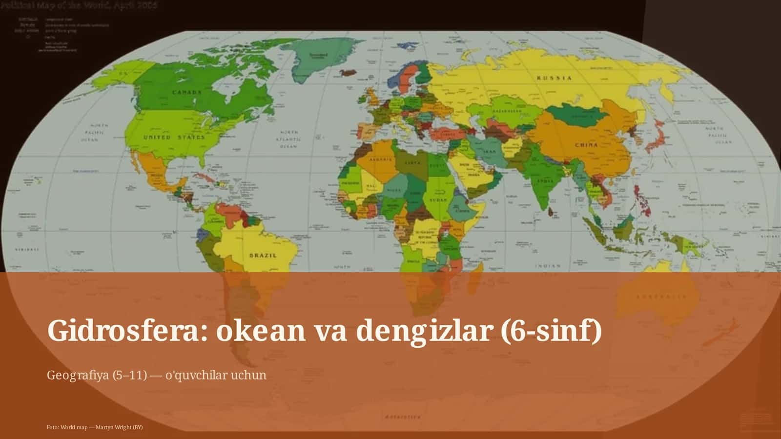 Gidrosfera: okean va dengizlar (6-sinf) Geografiya