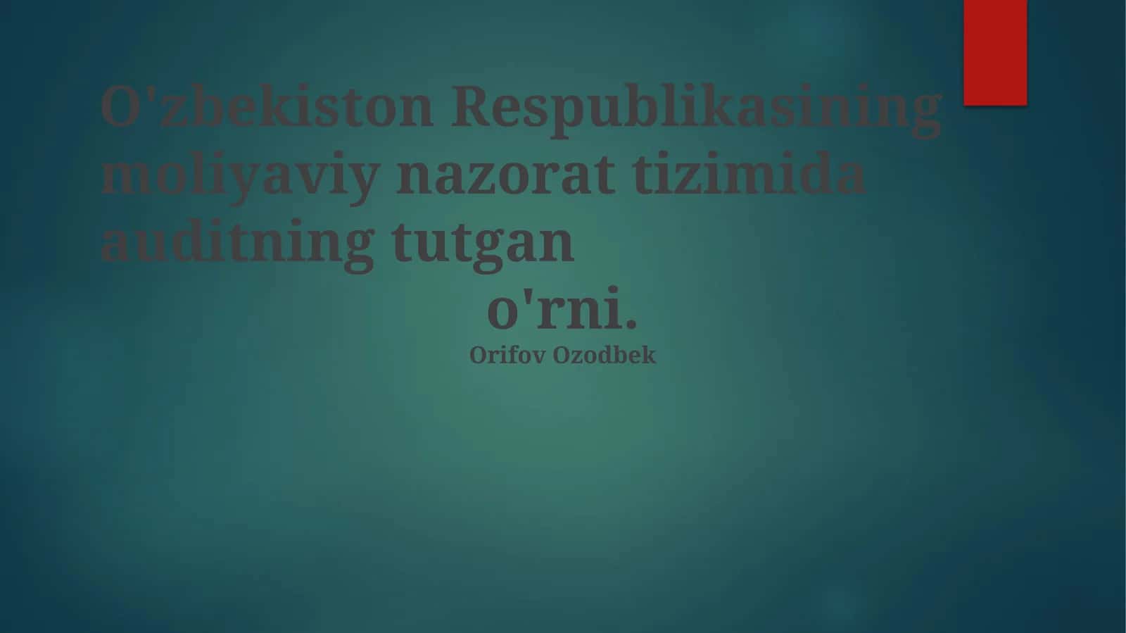 Auditning O'rni