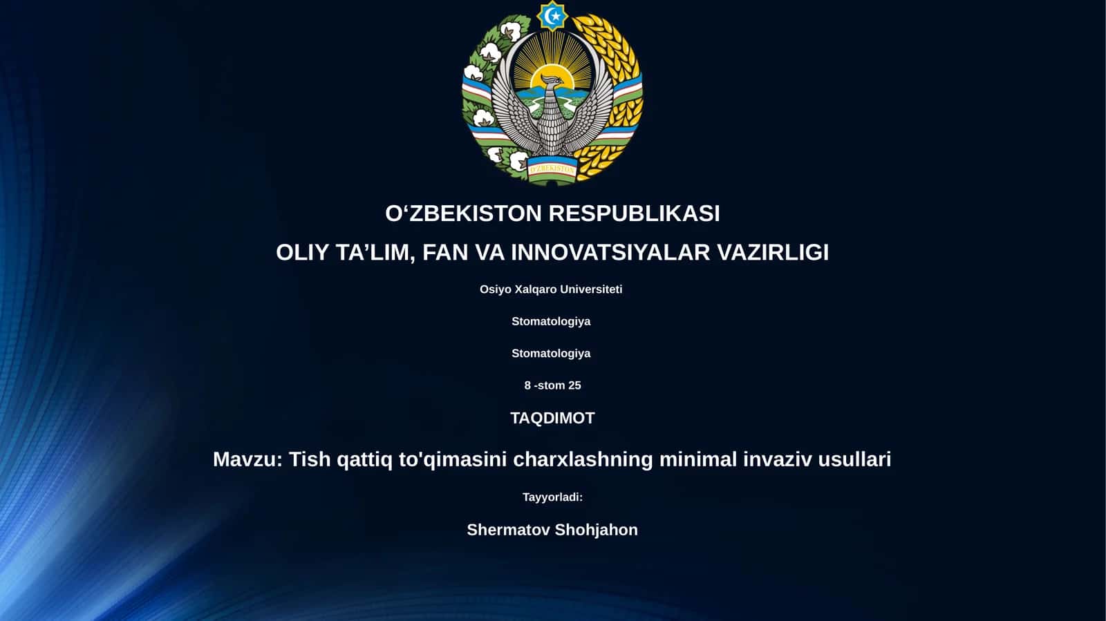 Tish qattiq to'qimasini charxlashning minimal invaziv usullari