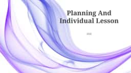 Planning And Individual Lesson