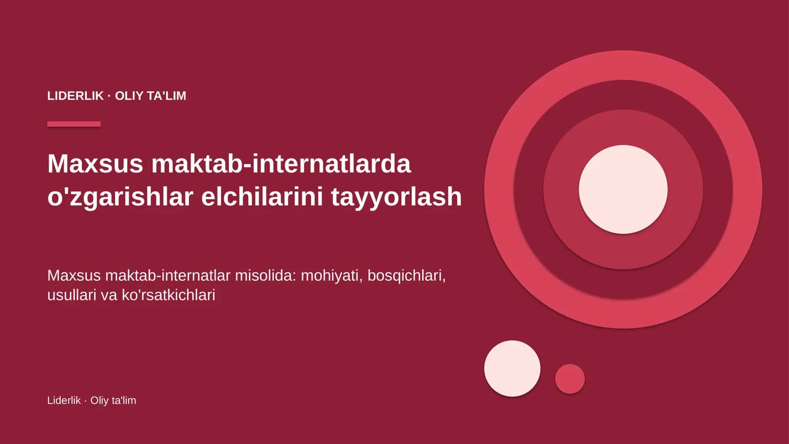 maxsus maktab internatlarda o'zgarishlar elchilarini tayyorlash 8578