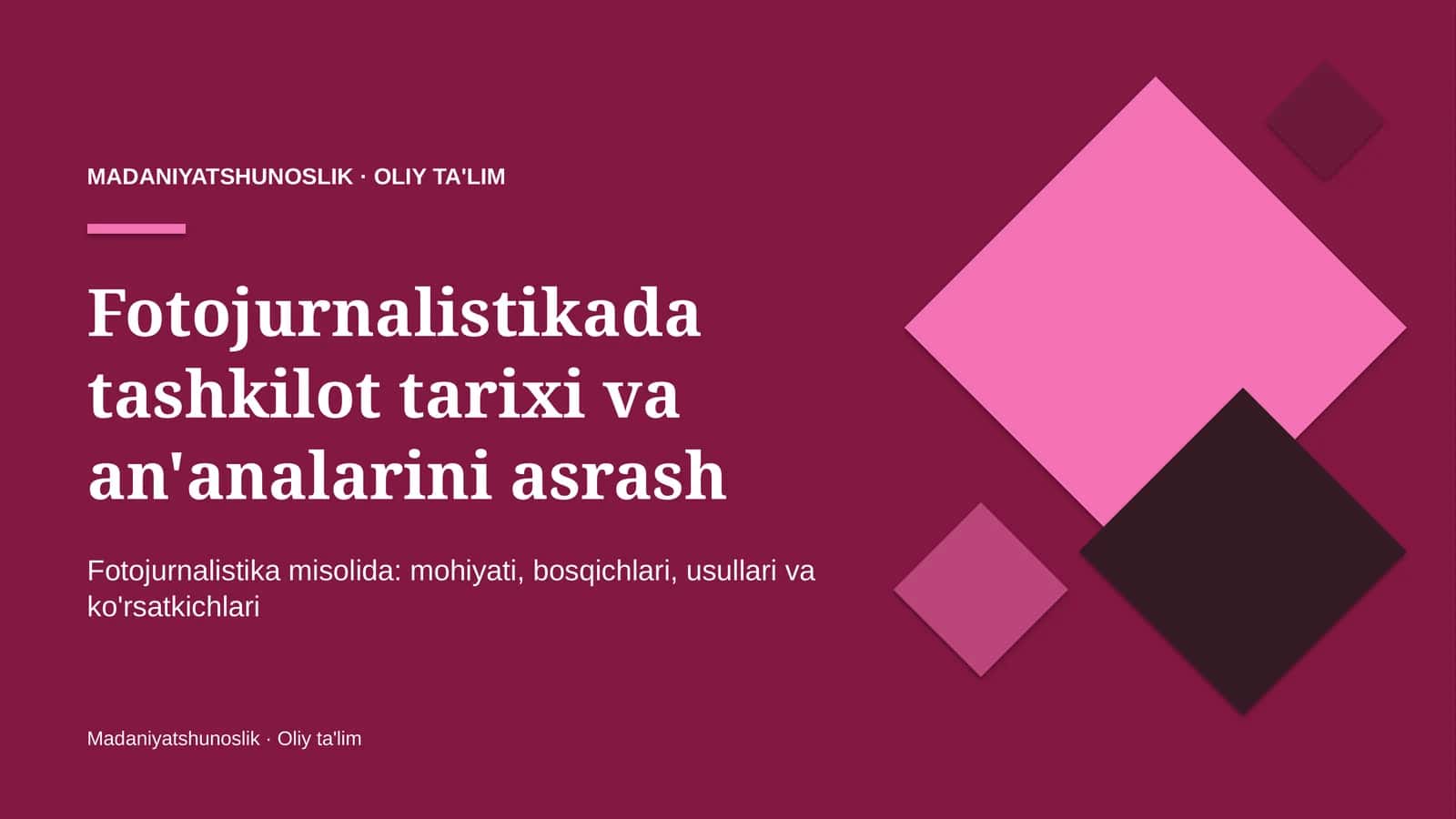 Fotojurnalistikada tashkilot tarixi va an'analarini asrash