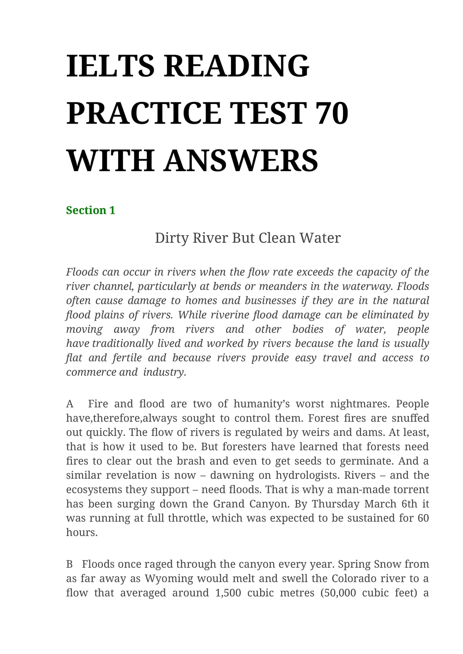 Dirty River But Clean Water