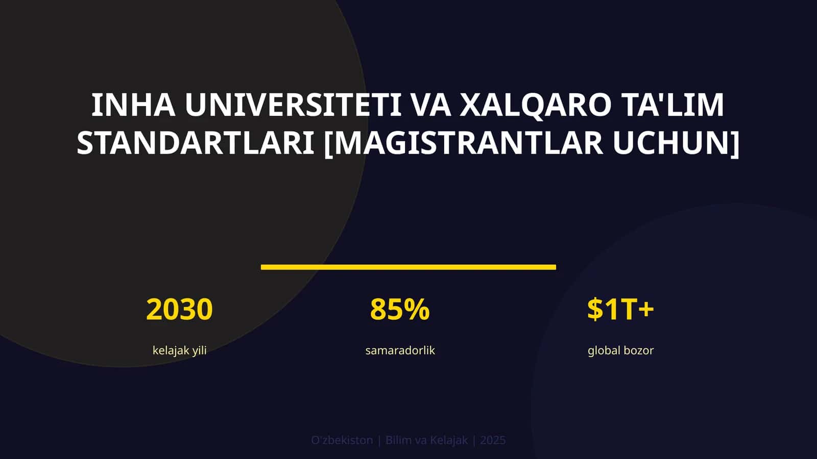 INHA universiteti va xalqaro ta'lim standartlari [magistrantlar uchun]