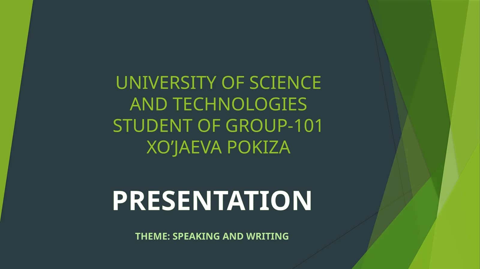 Speaking and writing