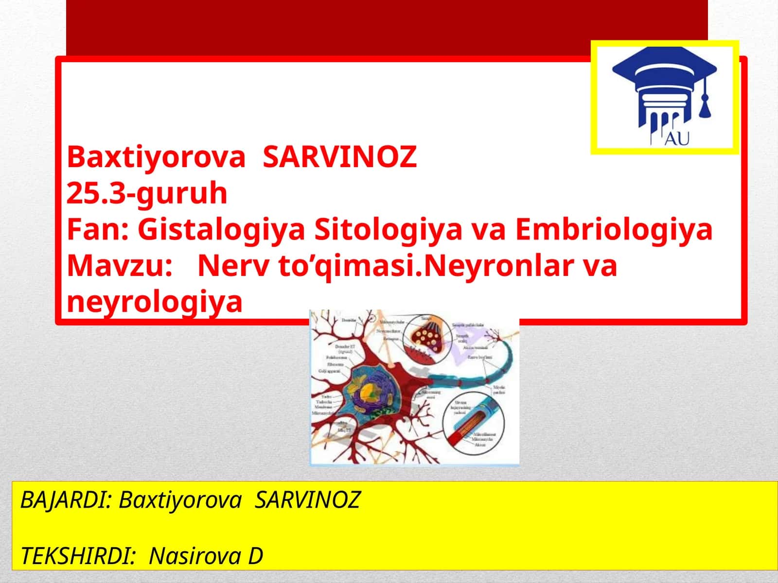 Baxtiyorova SARVINOZ