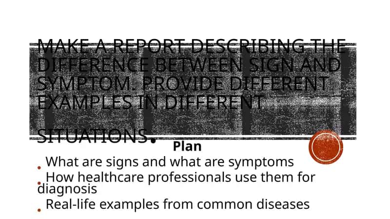 Mavzu: What are Signs and Symptoms?