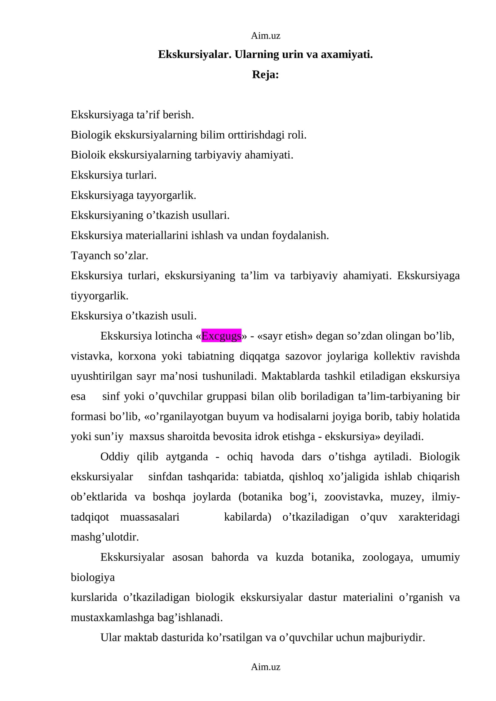 Ekskursiyalar