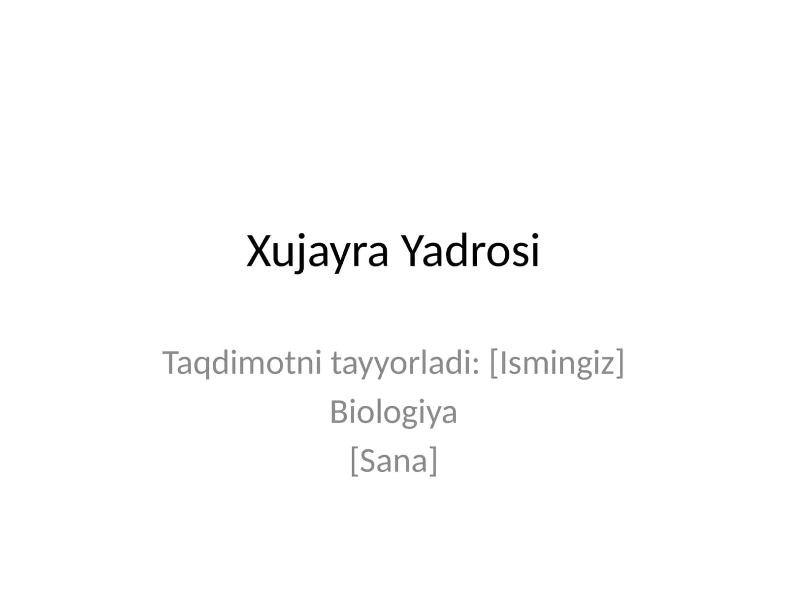Xujayra Yadrosi