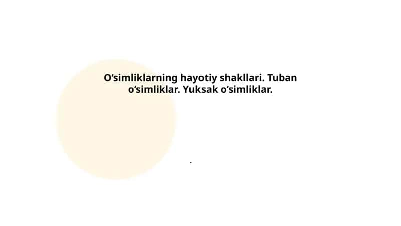 O‘simliklarning hayotiy shakllari