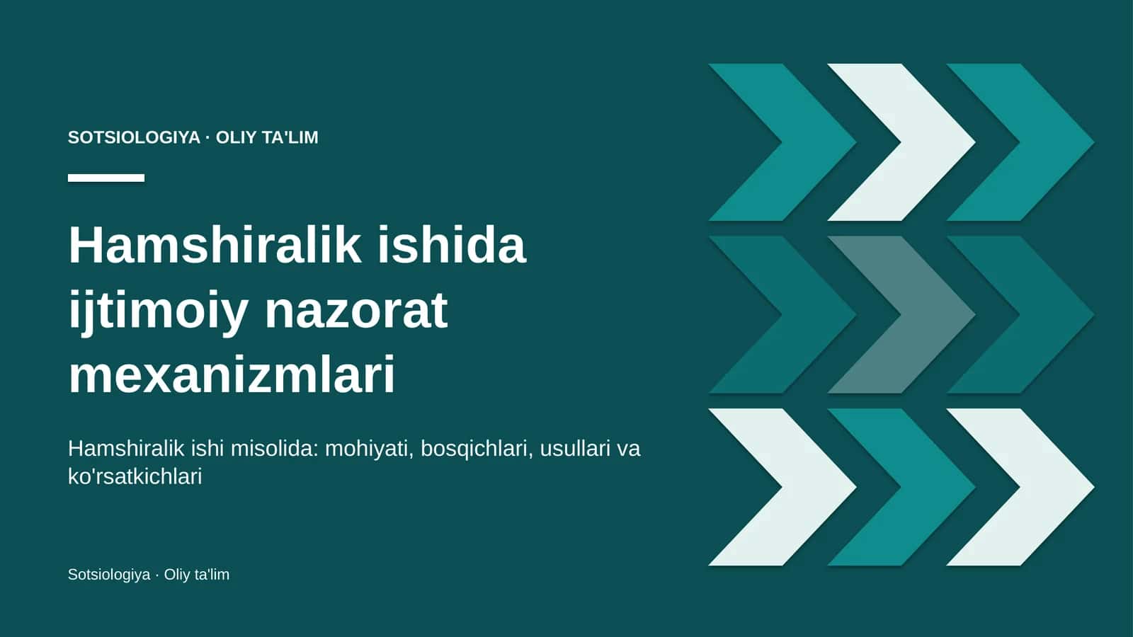 Hamshiralik ishida ijtimoiy nazorat mexanizmlari