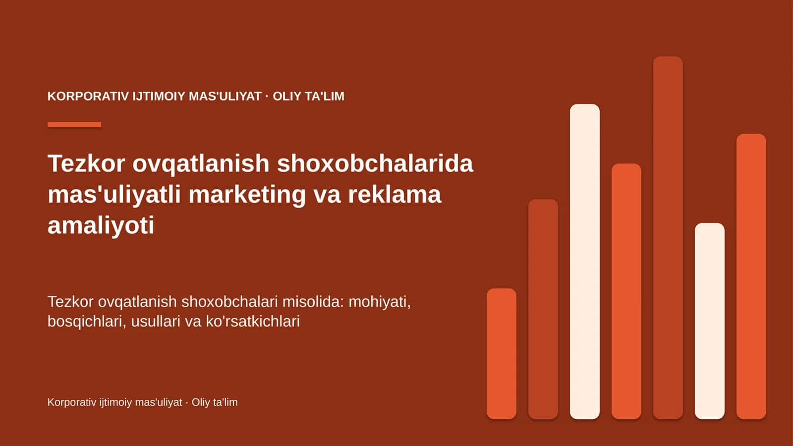 tezkor ovqatlanish shoxobchalarida mas'uliyatli marketing va reklama amaliyoti 6219