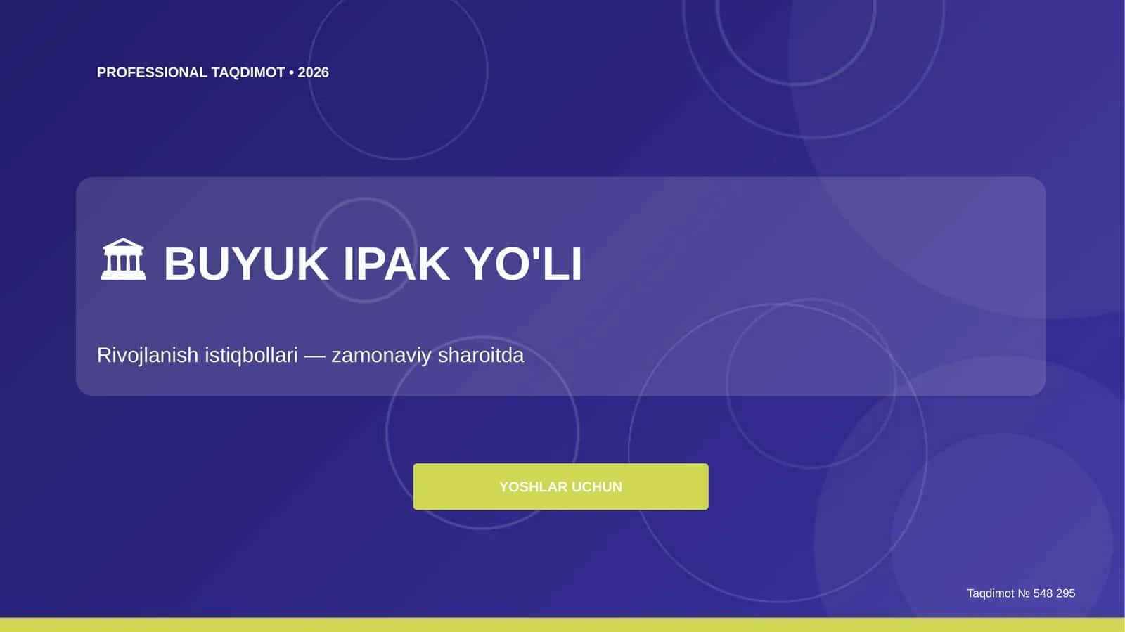 Buyuk Ipak yo'li: rivojlanish istiqbollari (zamonaviy sharoitda) [yoshlar uchun]