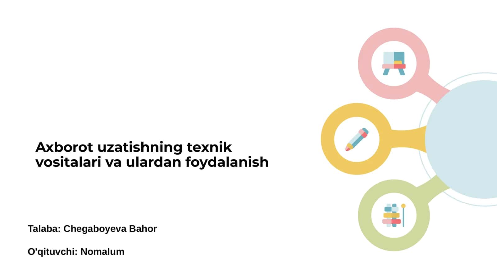 Axborot uzatishning texnik vositalari va ulardan foydalanish