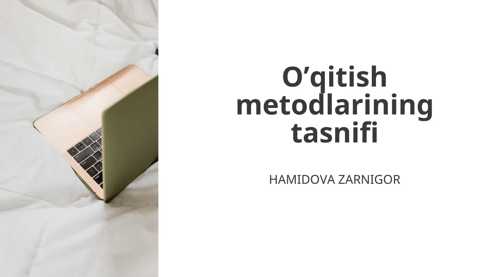 O’qitish metodlarining tasnifi