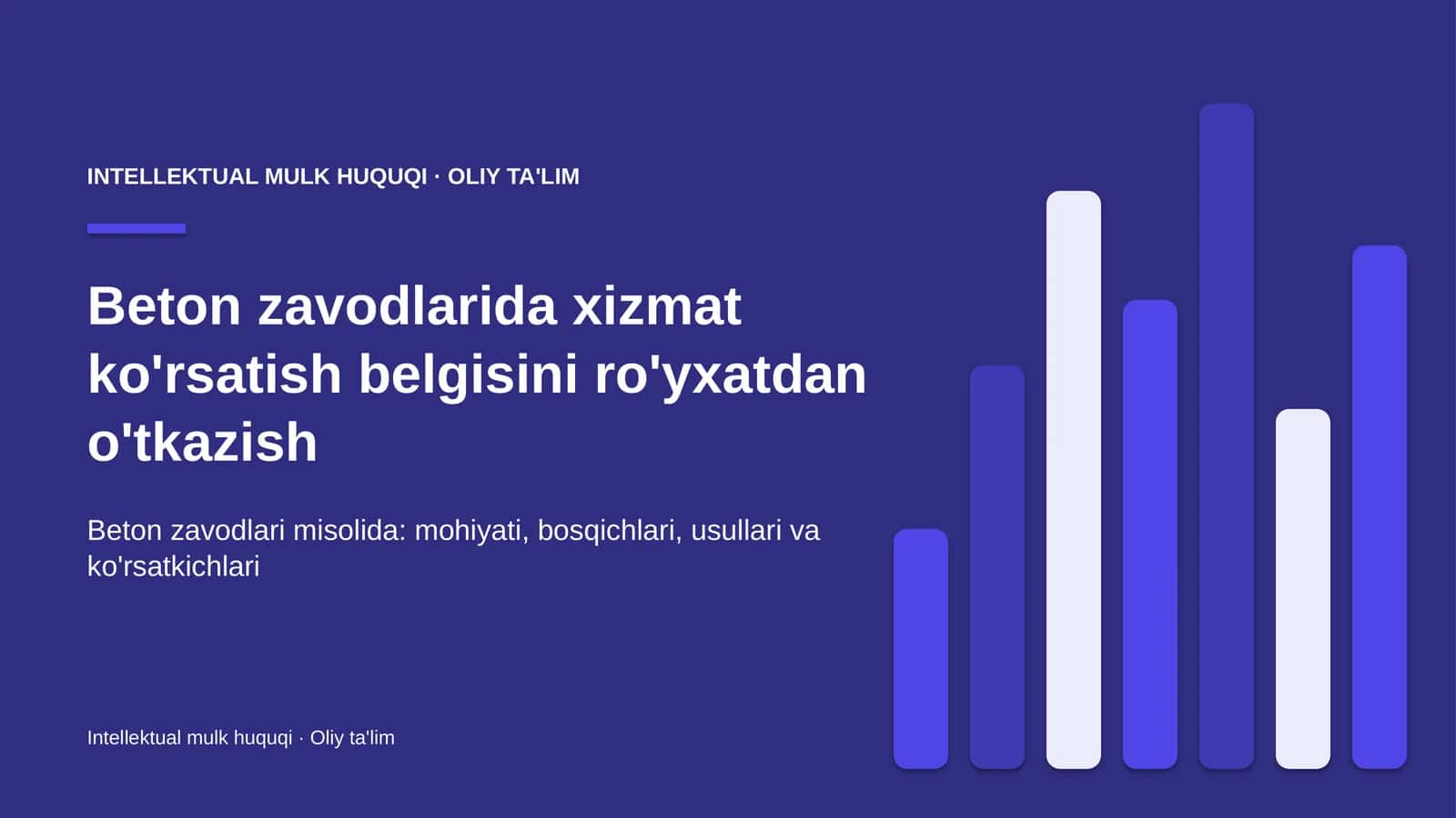 Beton zavodlarida xizmat ko'rsatish belgisini ro'yxatdan o'tkazish