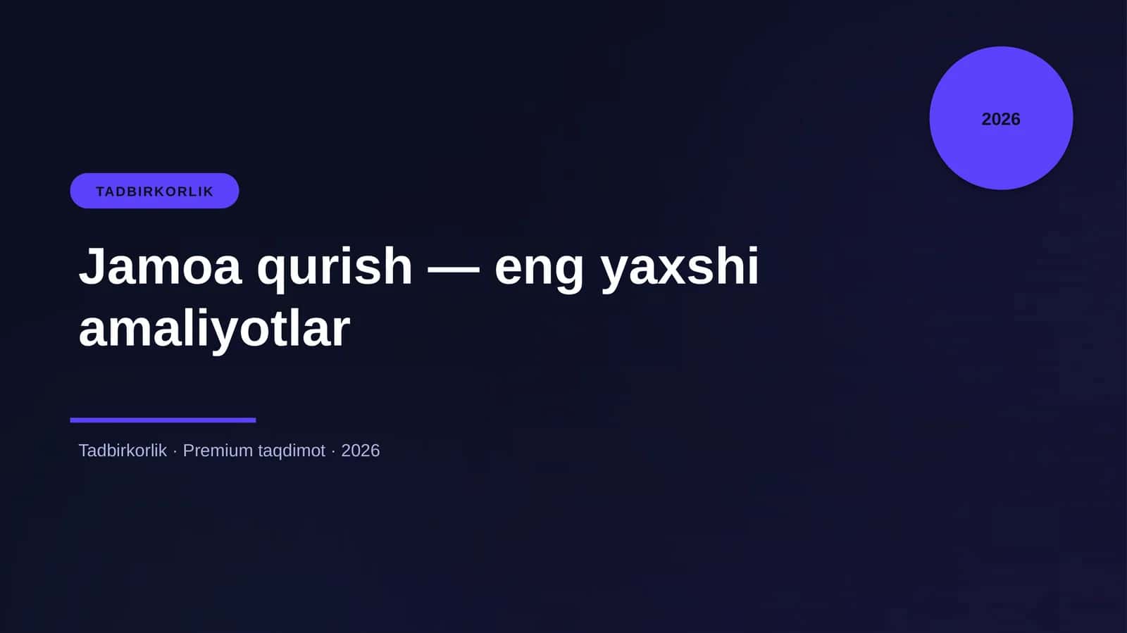 Jamoa qurish — eng yaxshi amaliyotlar