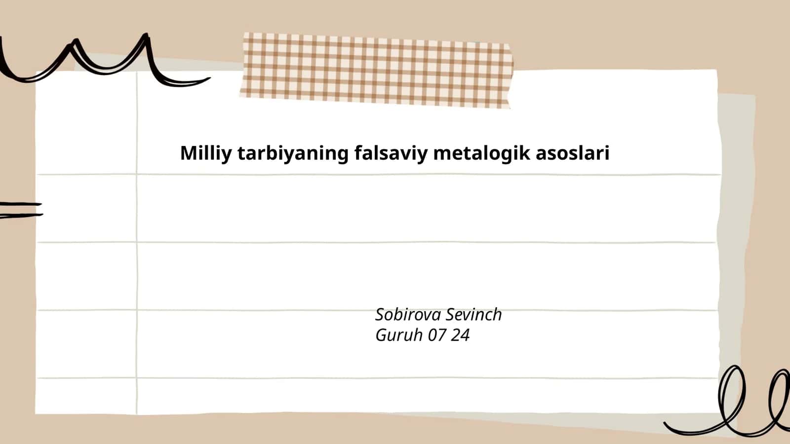 Milliy tarbiyaning falsafiy metalogik asoslari