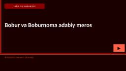Bobur va Boburnoma adabiy meros