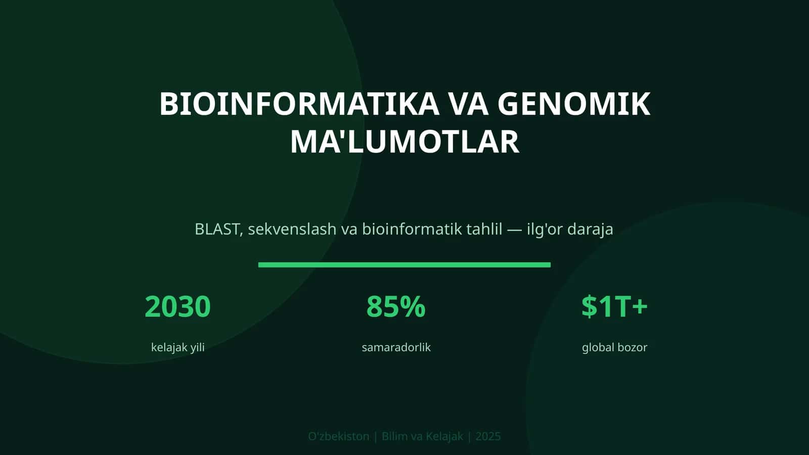 BIOINFORMATIKA VA GENOMIK MA'LUMOTLAR
