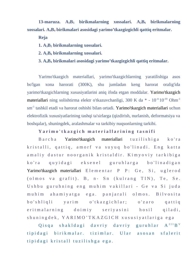 Yarimo'tkazgich materiallar