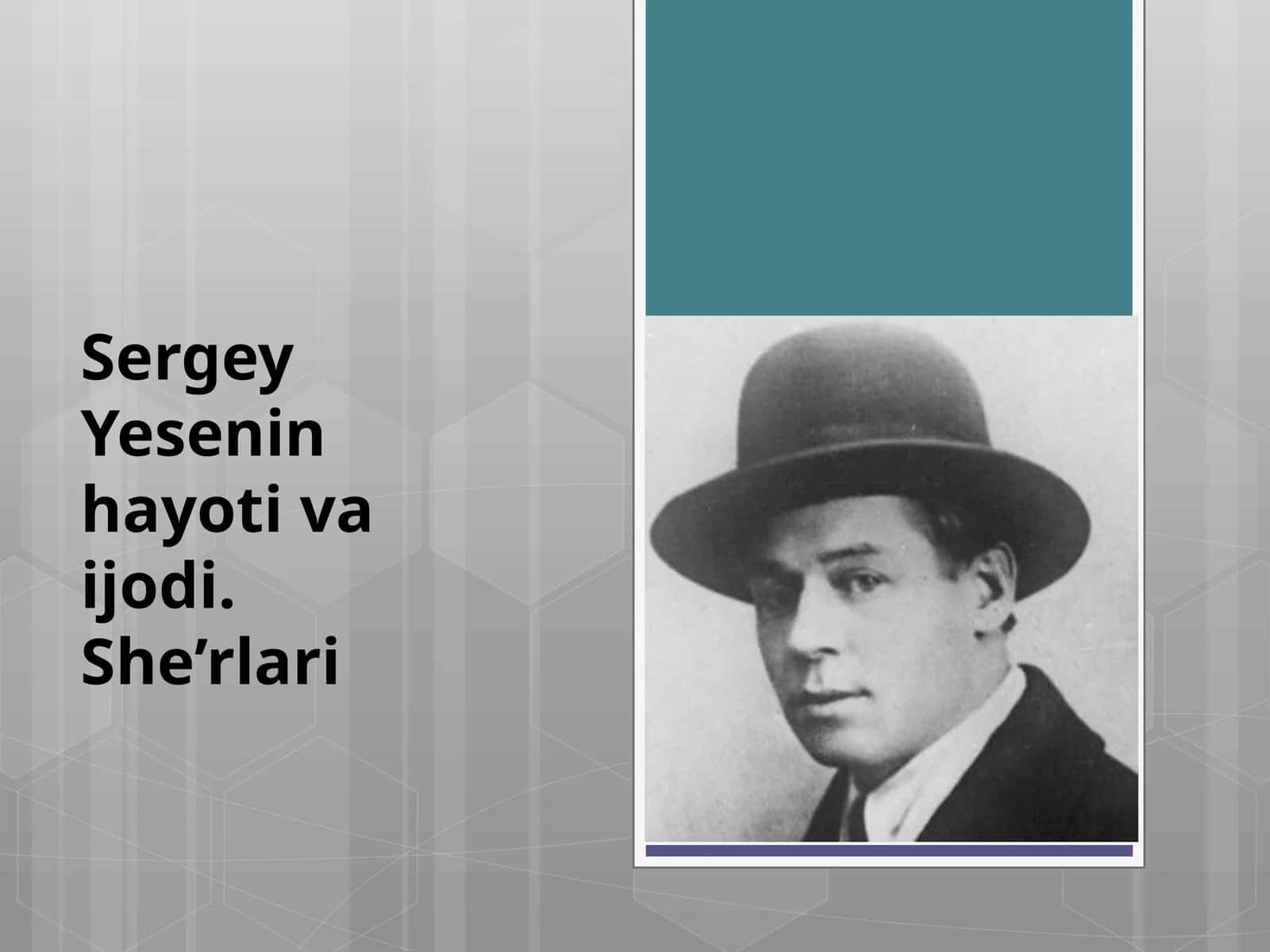 Sergey Yesenin hayoti va ijodi.She’rlari