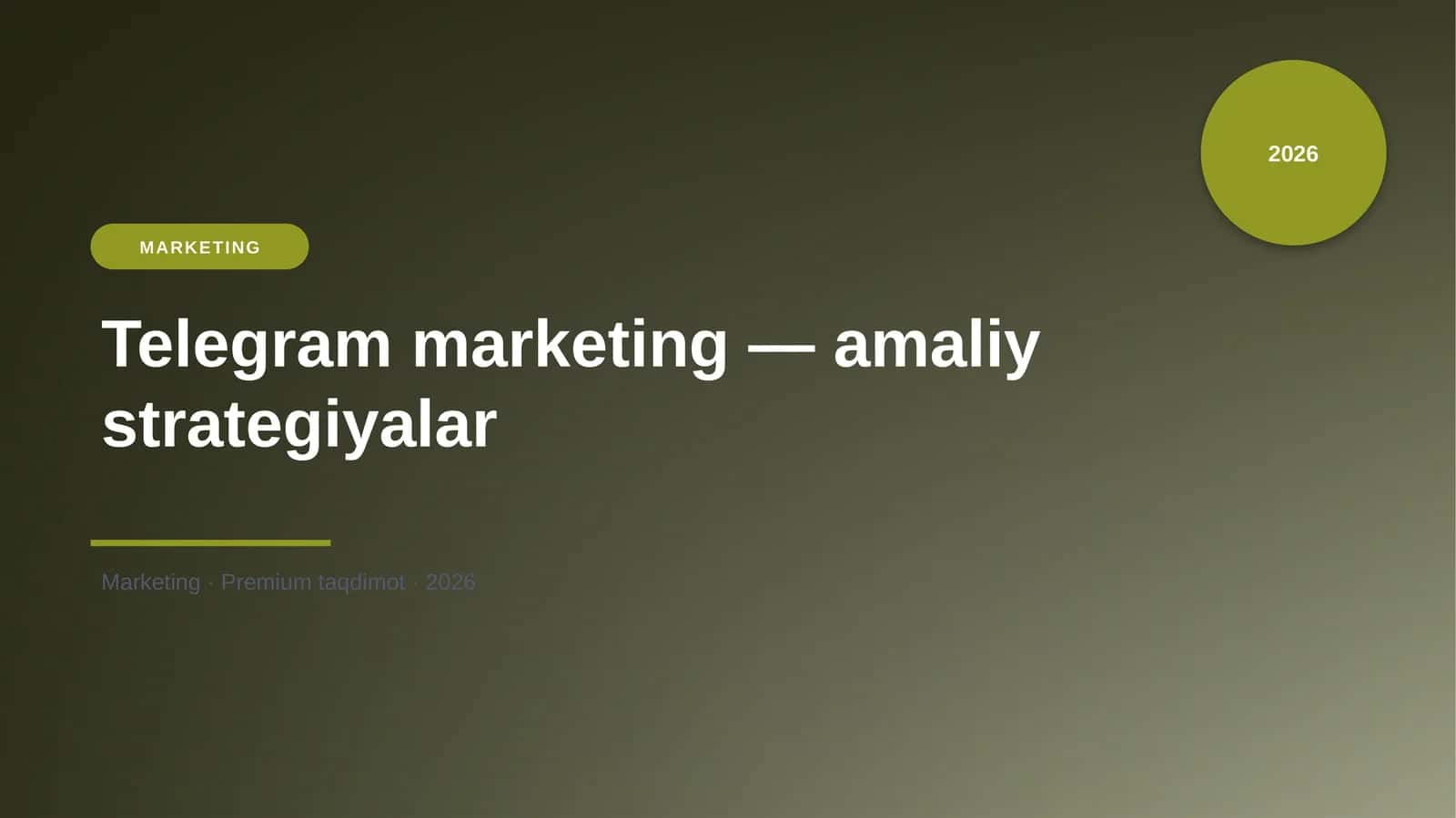 Telegram marketing — amaliy strategiyalar