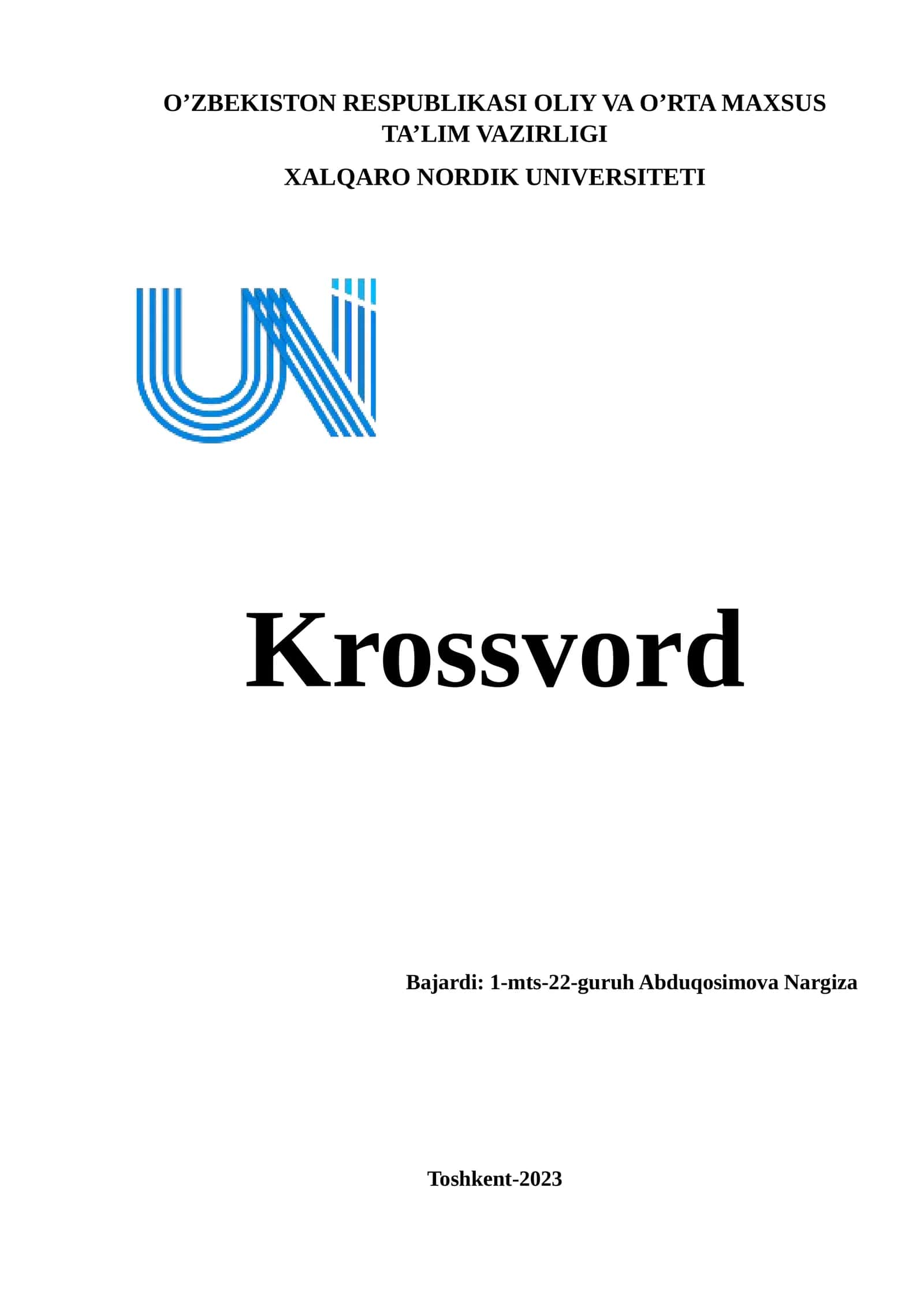 Krossvord (Crossword)