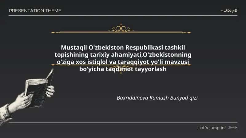 Mustaqil O'zbekiston Respublikasi tashkil topishining tarixiy ahamiyati