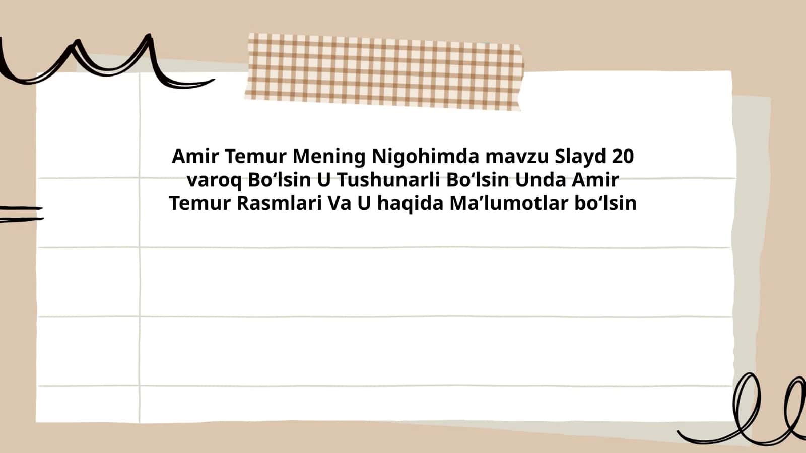 Amir Temur Mening Nigohimda