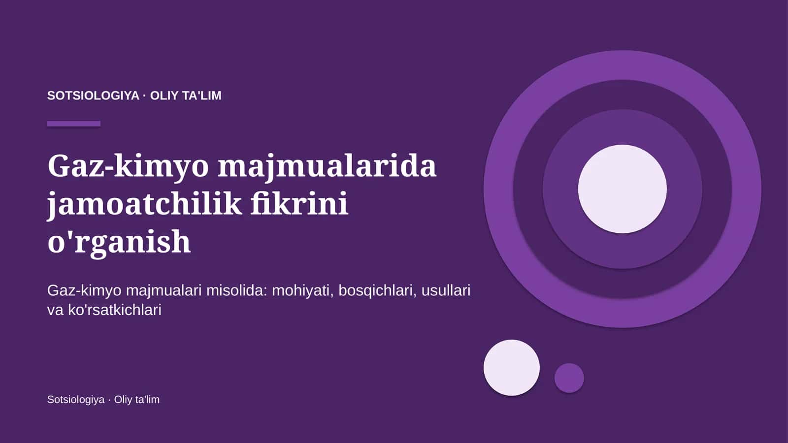 Gaz-kimyo majmualarida jamoatchilik fikrini o'rganish