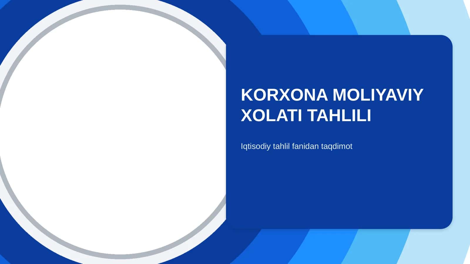 KORXONA MOLIYAVIY XOLATI TAHLILI