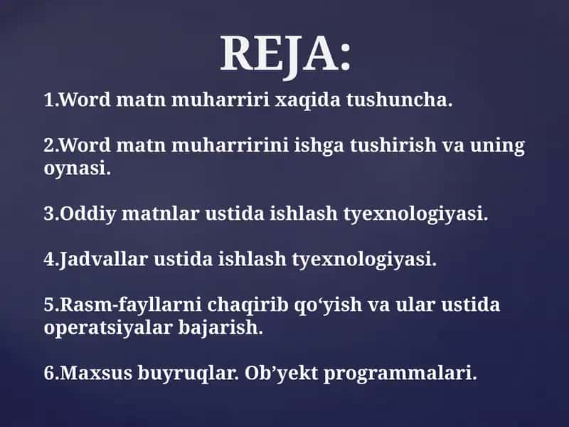 Word matn muharriri