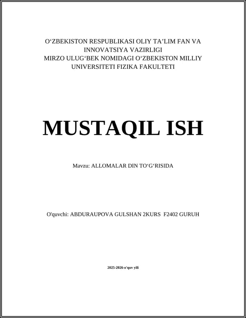 Allomalar va din ta'limi