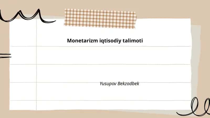 Monetarizm iqtisodiy talimoti