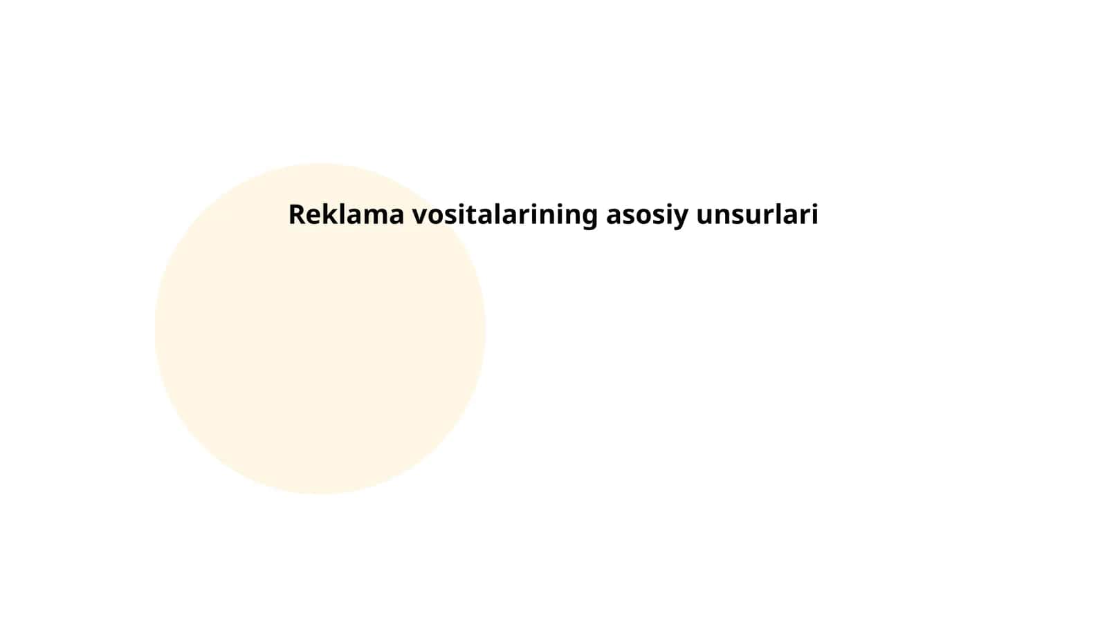 Reklama vositalarining asosiy unsurlari