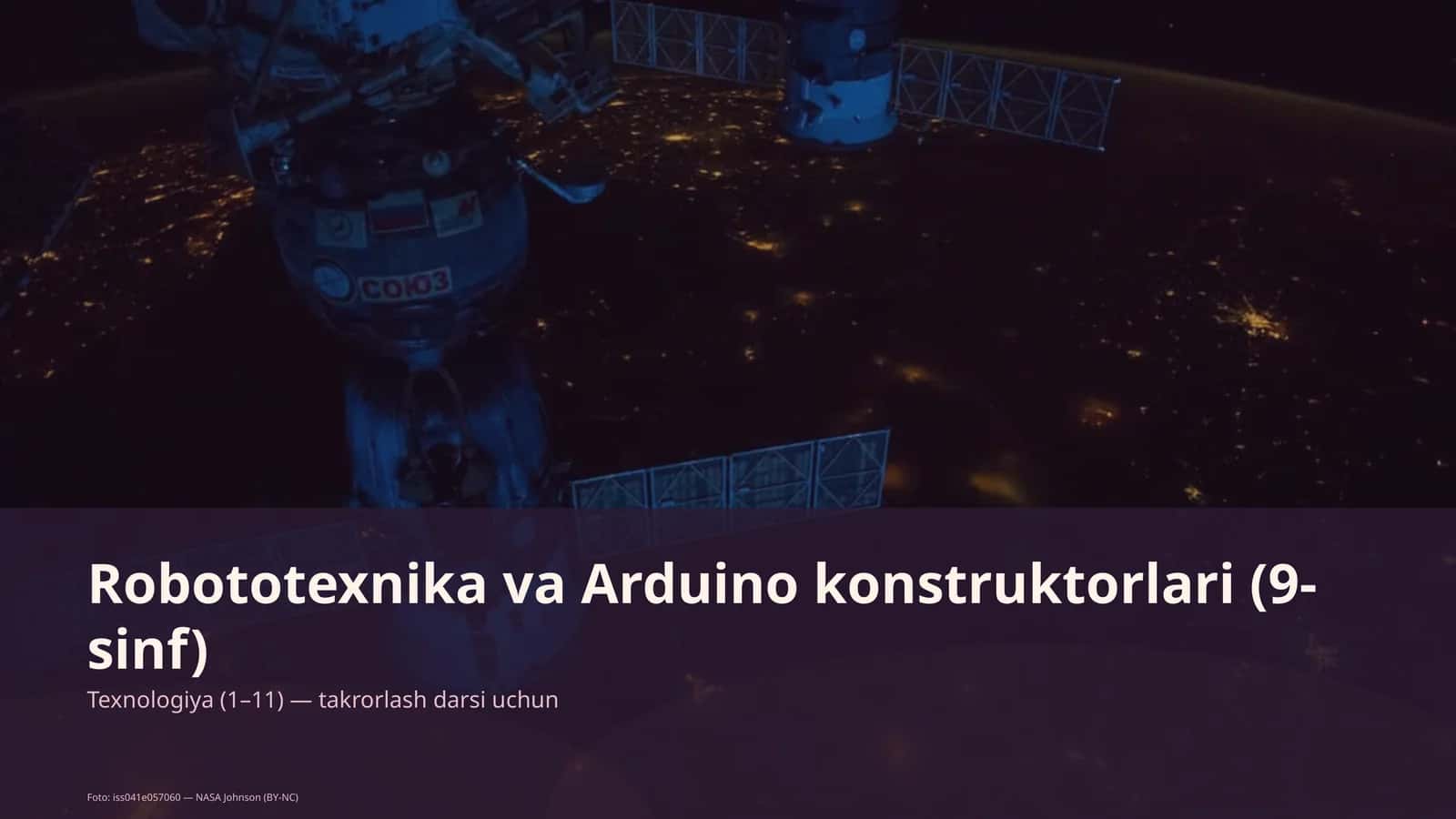 Robototexnika va Arduino konstruktorlari (9-sinf)