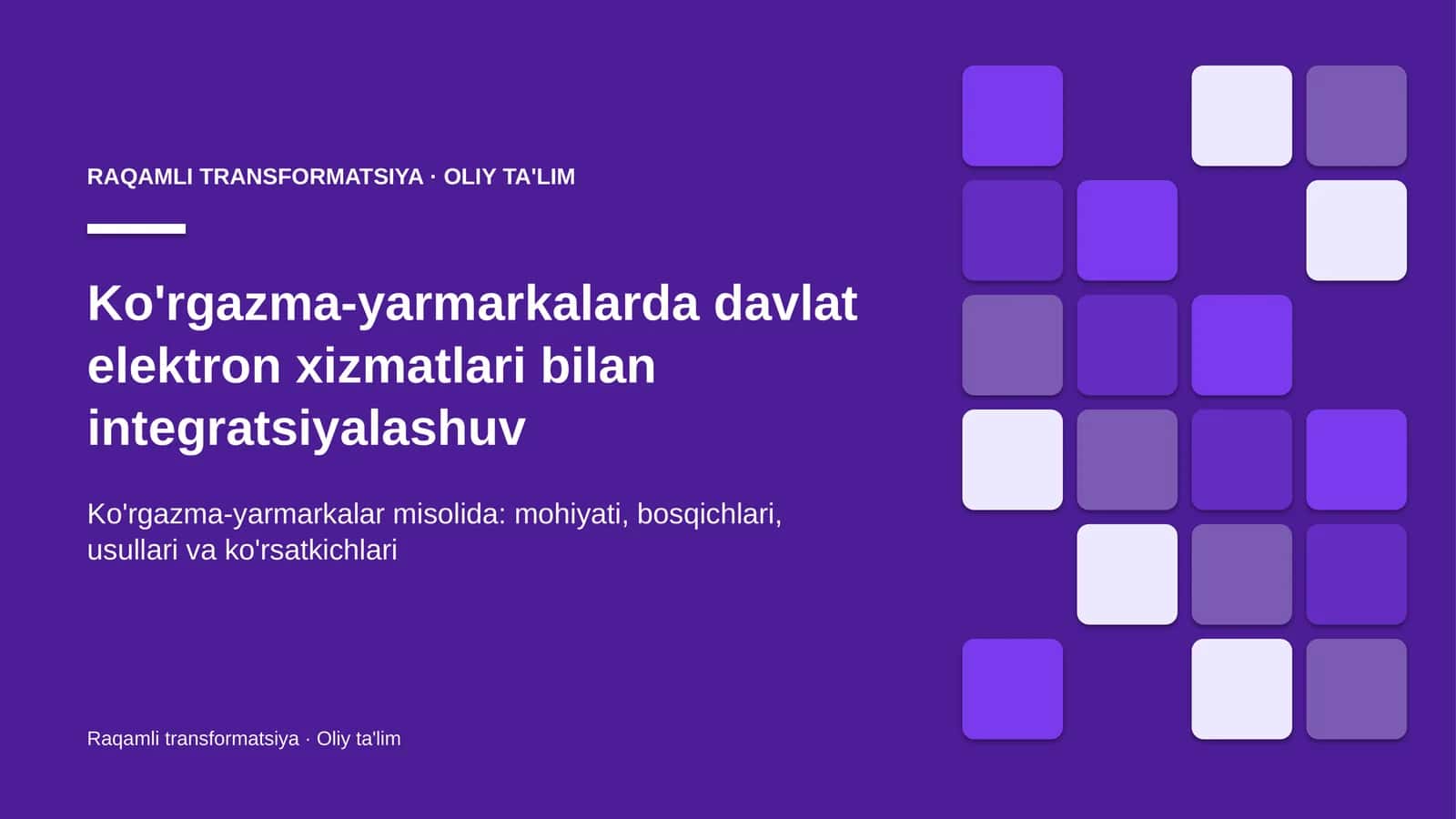 Ko'rgazma-yarmarkalarda davlat elektron xizmatlari bilan integratsiyalashuv