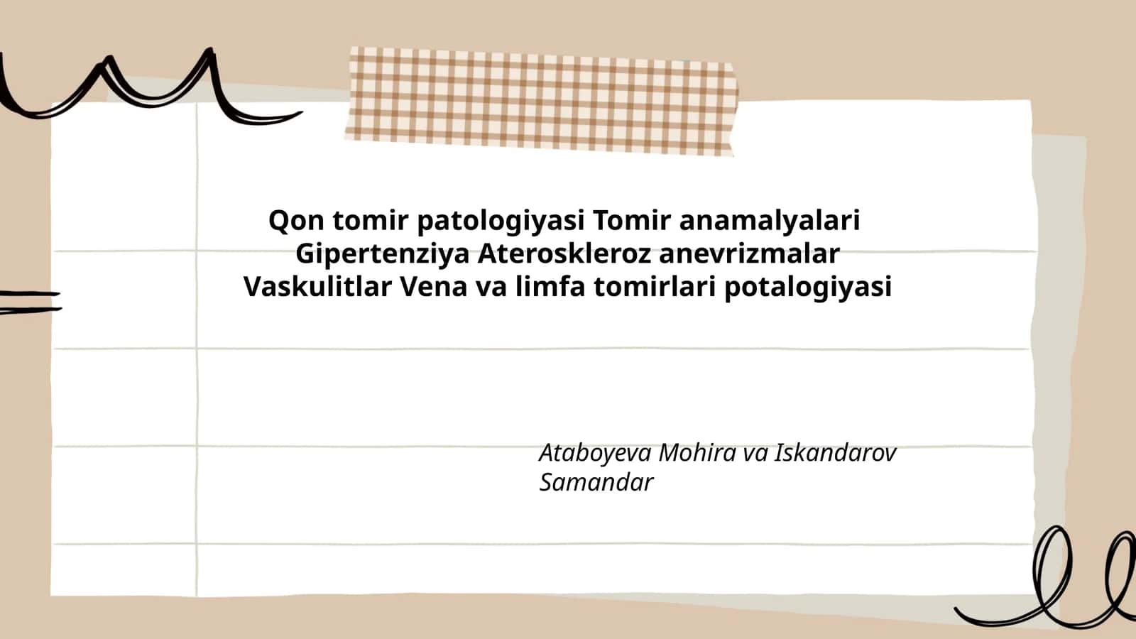 Qon tomir patologiyasi