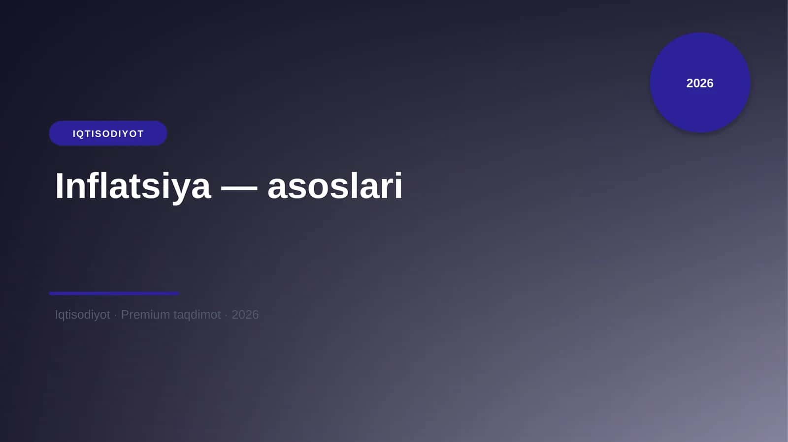 Inflatsiya — asoslari
